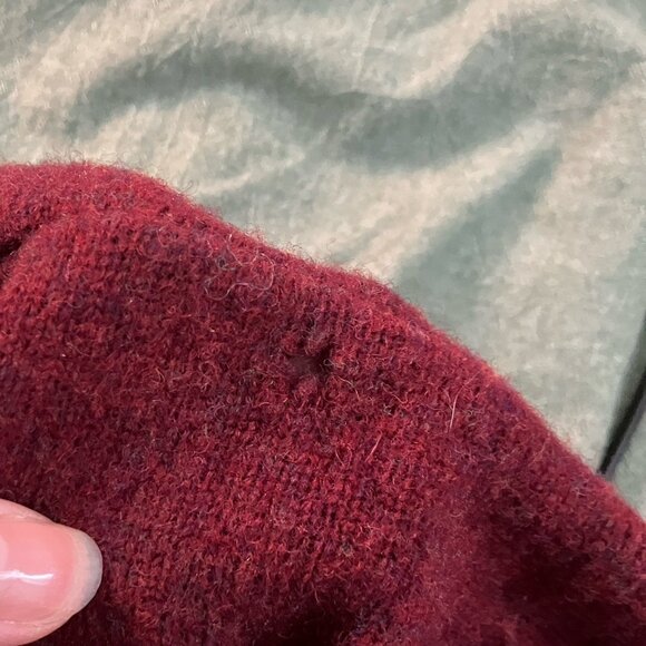 Vintage BHC Sweater Mens L Lambswool Red Vneck Prep Collegiate Heritage Academia - Picture 6 of 7